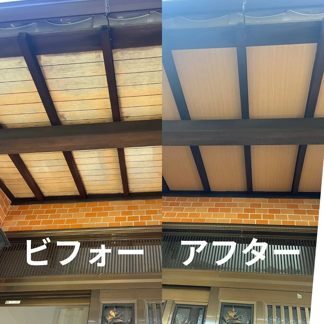 軒天化粧ベニヤ改修工事 あま市 H様邸